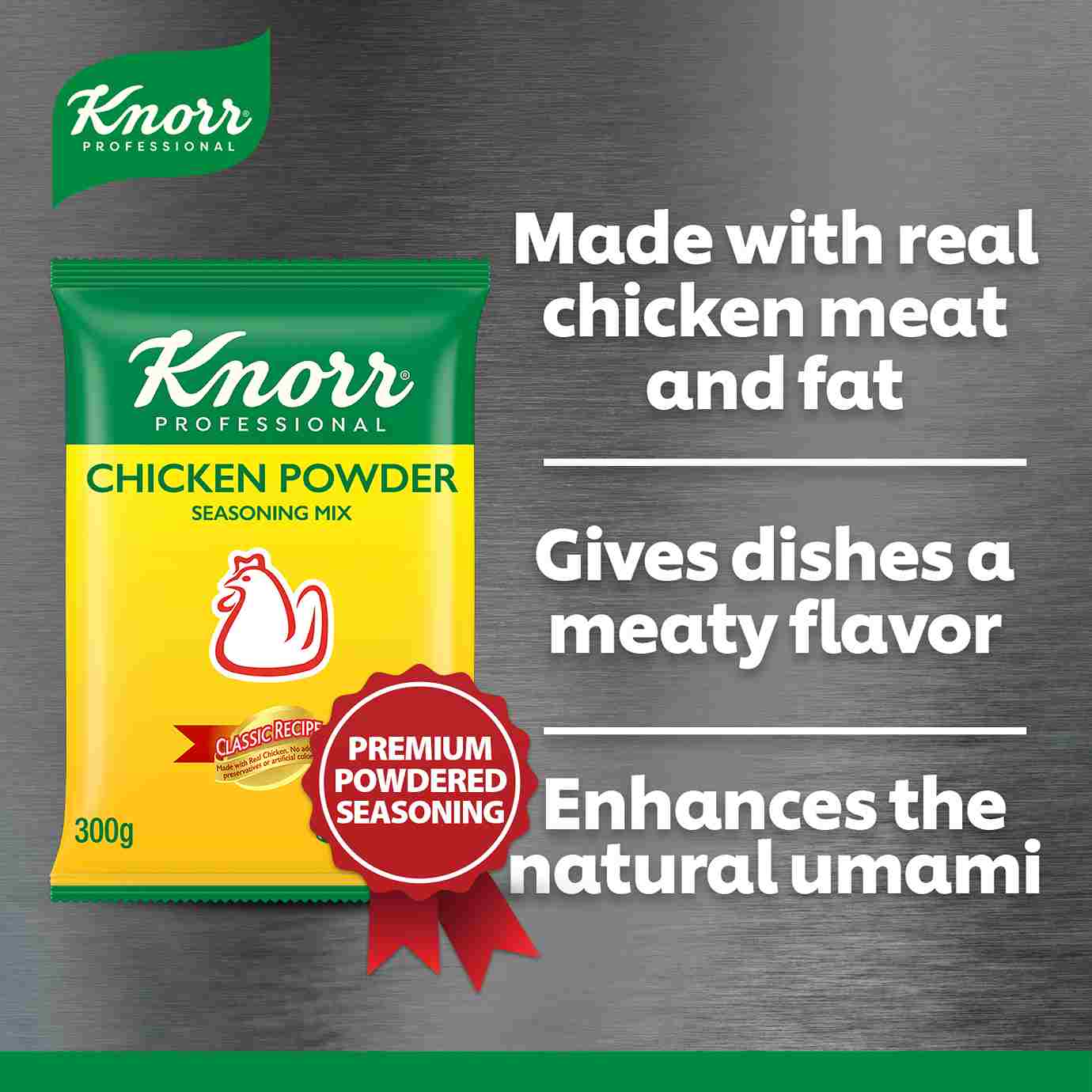 Knorr Chicken Powder 300g - Knorr Chicken Powder enhances the natural umami of my dish, making it meatier and more flavorful!